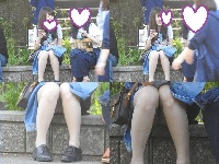 もしかしたら・・・女子アナ？？お座りお姉さん発見１２２！！大変です！！パンツが見えてますよ