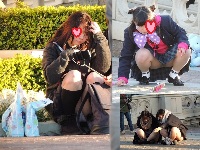 制服姿の可愛いコを発見２０！！（ＦＨＤ）大変です！！パンツが見えてますよ