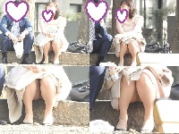 お座りお姉さん発見１７６！！大変です！！パンツが見えてますよ