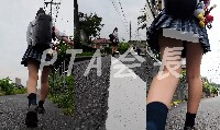 【vol.5】ポニテのミニスカJK　帰宅中にガチ粘着追跡　ローアングルで接写＆パンチラ