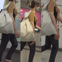 巨乳追尾記録＊つぶらな瞳が可愛らしい長身スレンダー女子の柔軟な胸の揺れ