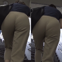 美＊パンティーライン通信＊稀に見るベージュパンツの美人OLがエロ過ぎて・・・