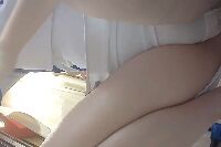 【盗撮風】某ストア店員さん☆純白ぱんちら♪