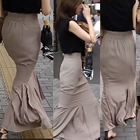 SS級□セレブな人妻さん程よいスケ感がエロ過ぎます□マーメイドスカート