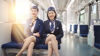 【再販】「AI動画」フェチ向け　電車内の風景　CA風のおねえさんたち